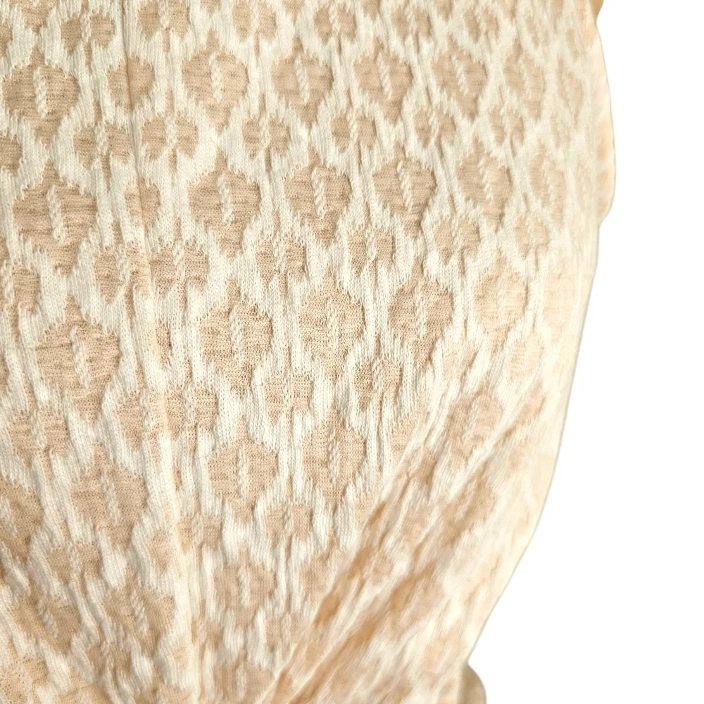 Anthropologie Cream Sleeveless Twist Front Jacquard Cropped Top Sz S - Picture 6 of 14